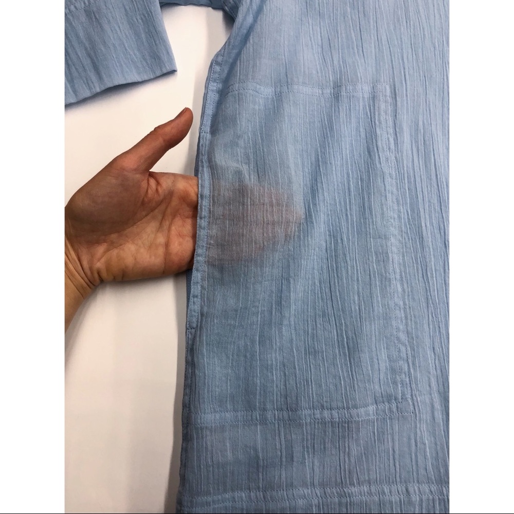 The Vermont Country Store Blue Cotton Blouse - Picture 11 of 16